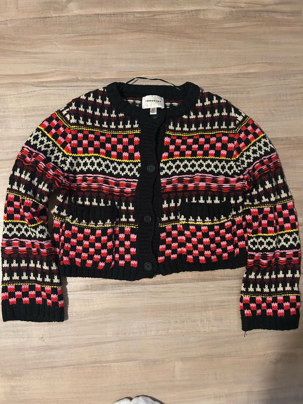 Industry Patterned Cardigan Sweater